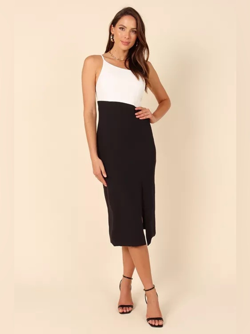 NWT Petal & Pup Xiomar Dress Black and White One Strap